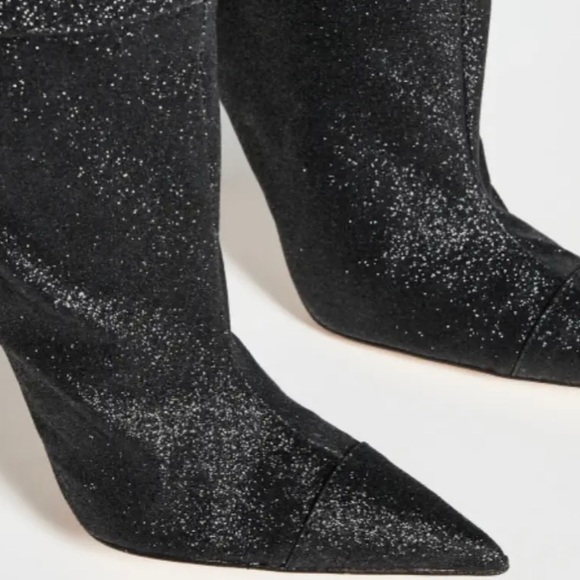 GOOD AMERICAN SLOUCH OVER THE KNEE BLACK GLITTER BOOTS. NEW IN BOX. - Picture 6 of 16